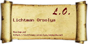 Lichtman Orsolya névjegykártya